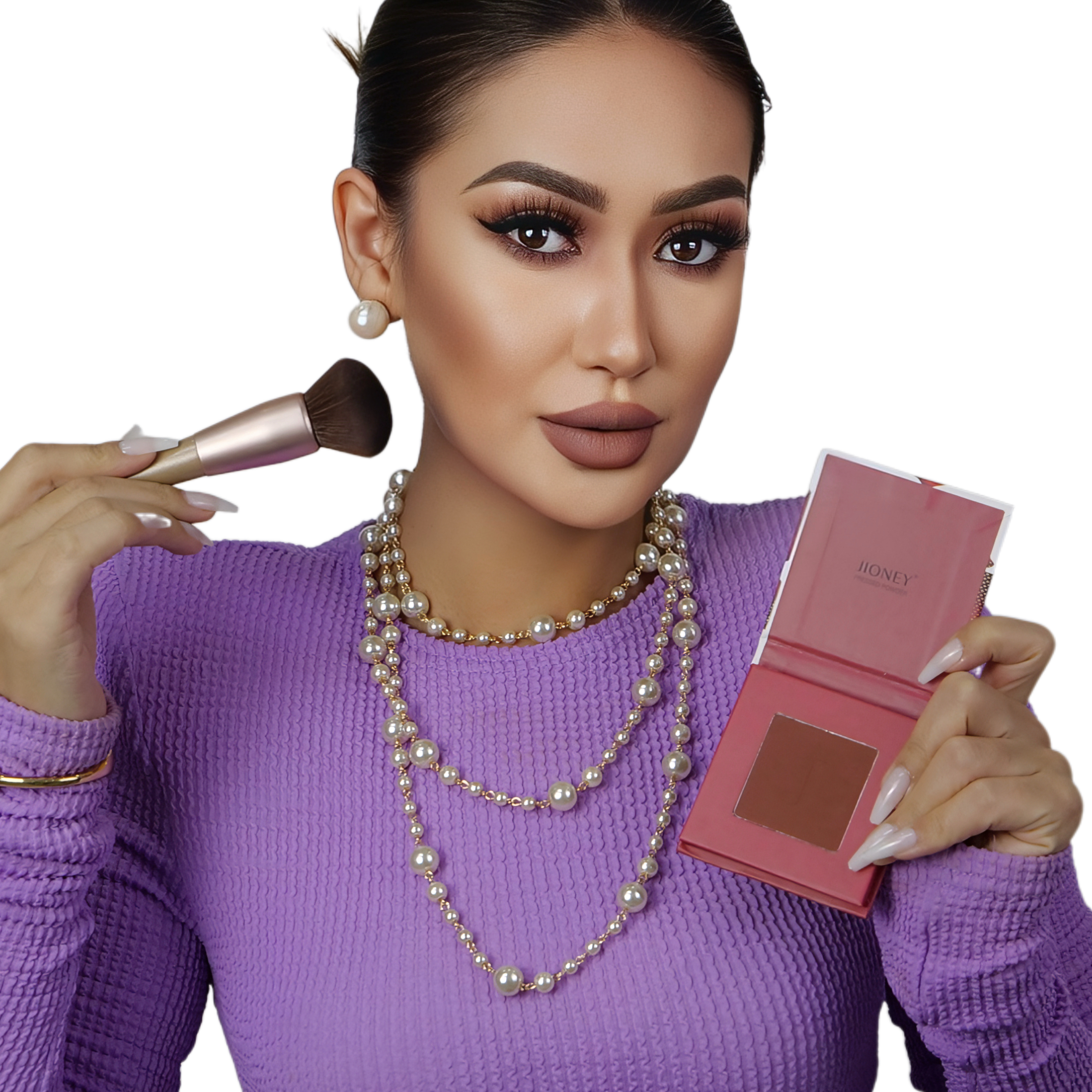 JIONEY哑光粉饼修容腮红（棕红色）