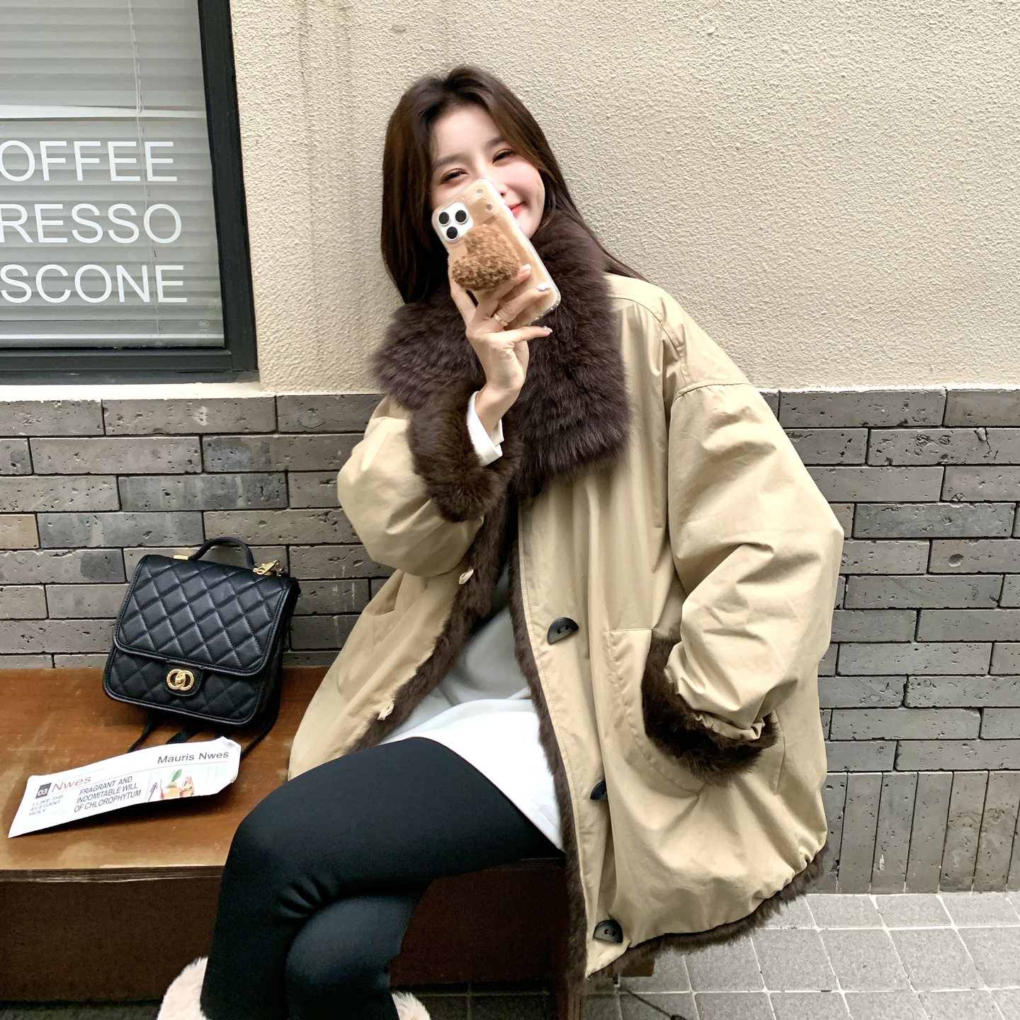 两面穿大翻领派克棉服女2025冬新款洋气别致设计感巨好看工装外套