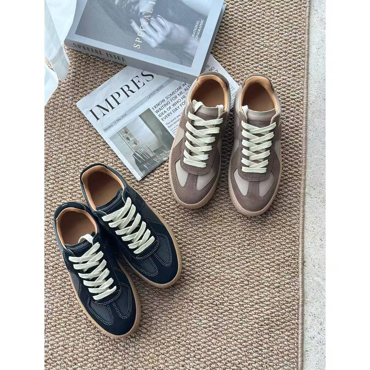 JESSICA WU黑棕双色系带头层牛皮革材质德比鞋2597P15001