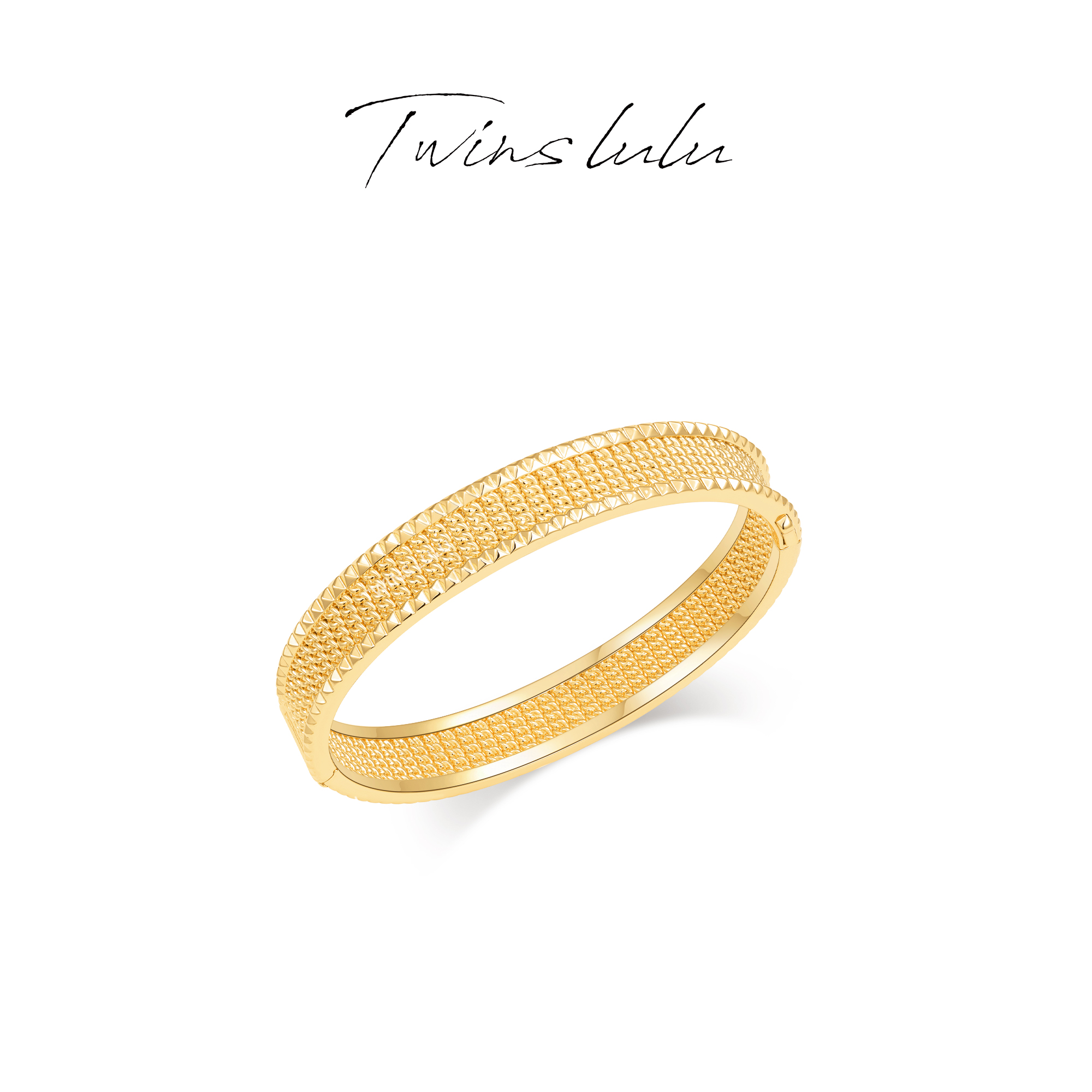 TWINS LULU 镀K金【麦穗】简约高级经典百搭气质车花手镯TSS7790