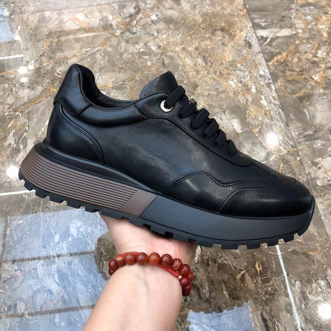 秋冬新款真皮男鞋时尚厚底潮流百搭透气轻便舒适皮鞋男士1315