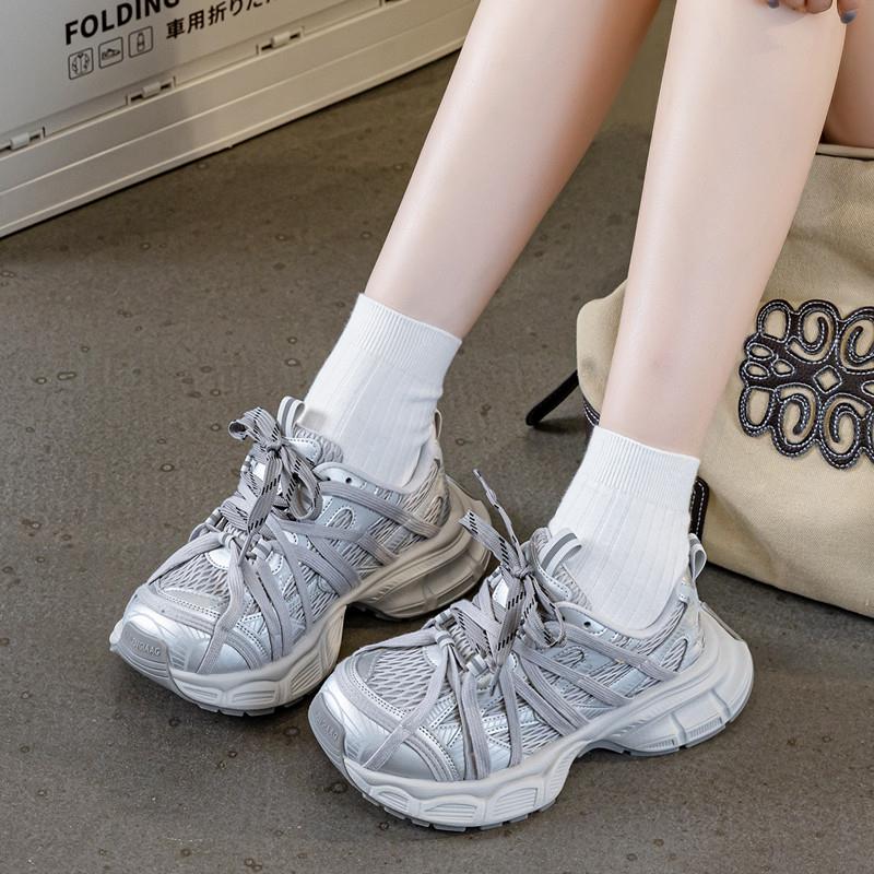 厚底鞋女夏季新款今流行网面透气运动休闲鞋子