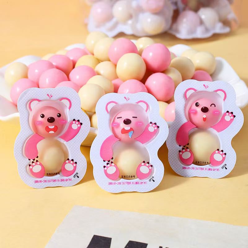 粉红熊麦丽素可爱造型酥脆夹心巧克力小零食休闲网红零食独立包装