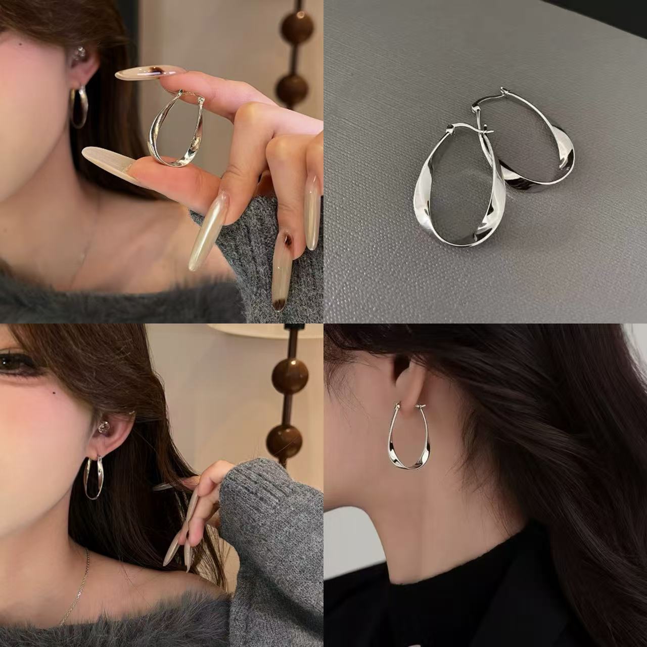 铜合金耳饰 莫比乌斯耳环简约小众耳钉新款2025爆款女高级感耳饰