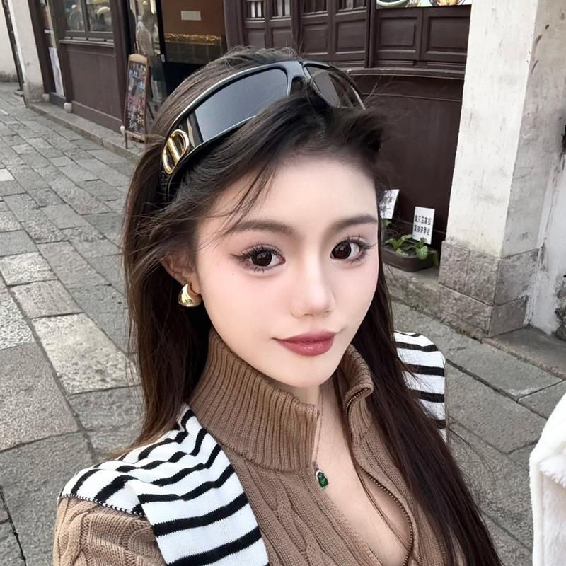 发箍墨镜女二合一2025新款未来科技感辣妹y2k高颅顶头箍式太阳镜