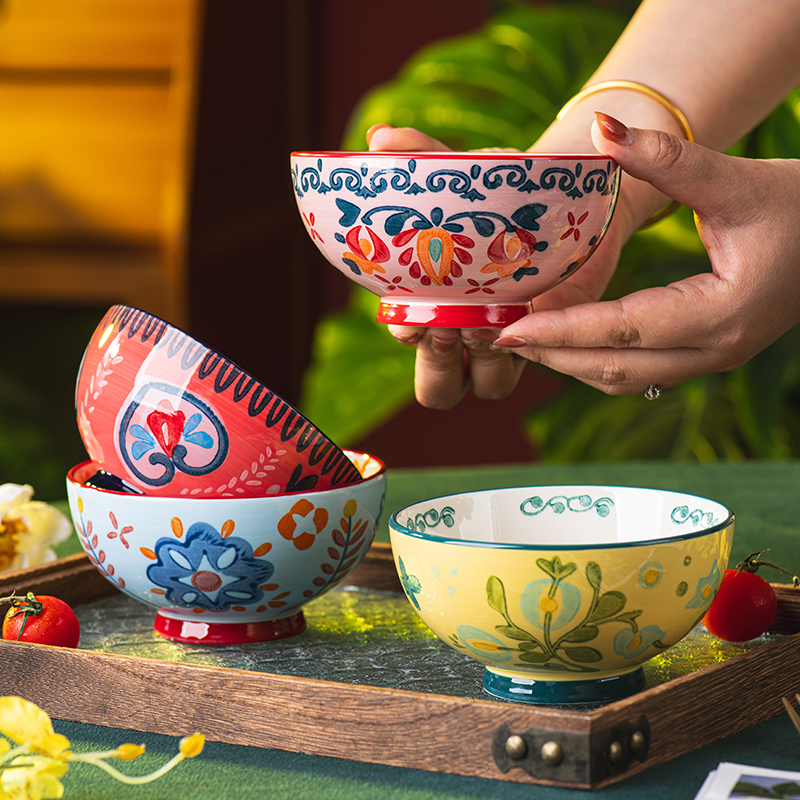 田园密语碗家用餐具陶瓷碗个人专用高颜值饭碗汤碗面碗2025新款