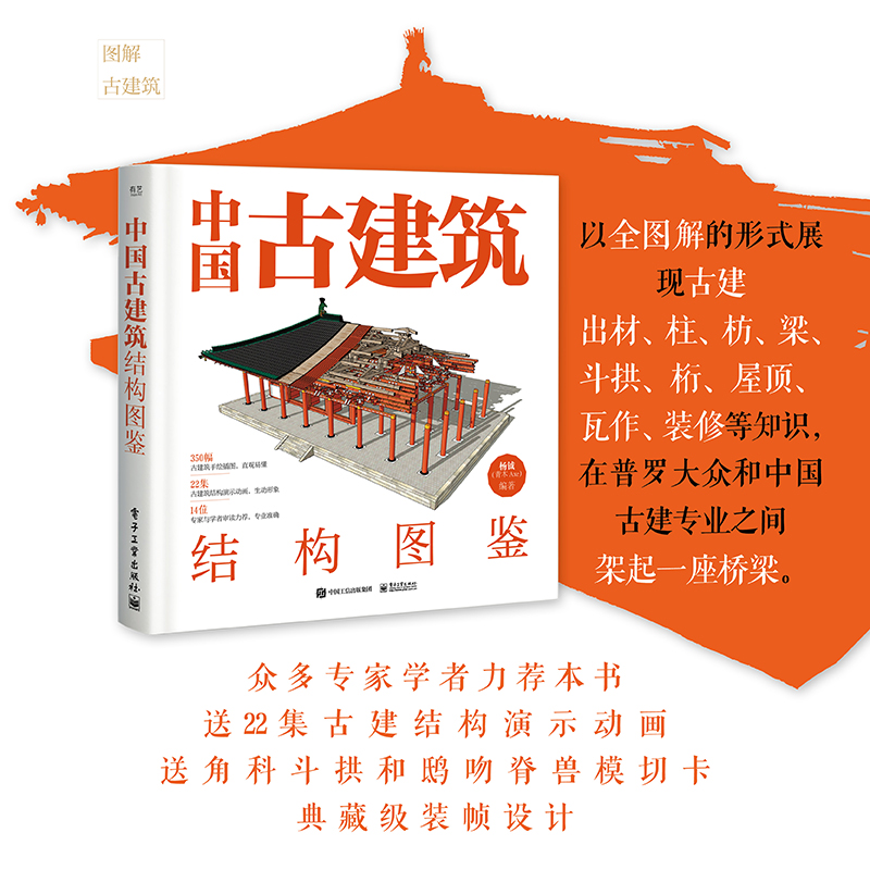 【电子社】中国古建筑结构图鉴 随书附赠22集古建筑演示动画