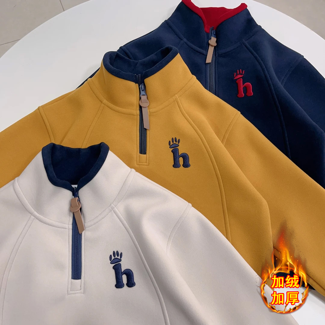 Tongtai童泰【断码】慕斯绒秋季拉链亲子卫衣男童女童保暖上衣韩版