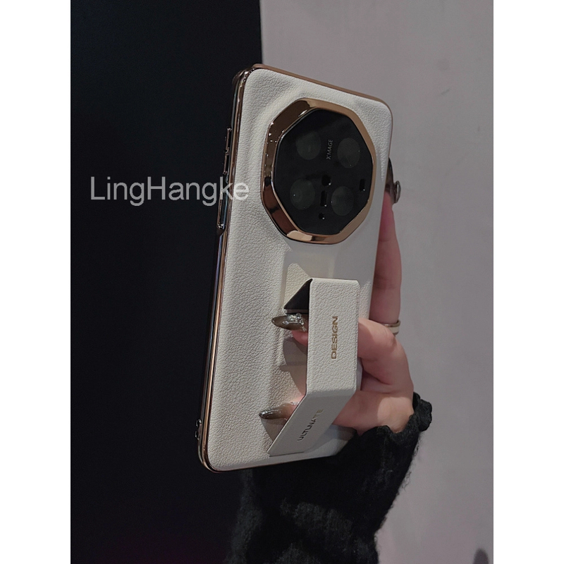 适用华为Mate70RS非凡大师手机壳新款素皮腕带支架70商务70pro硬