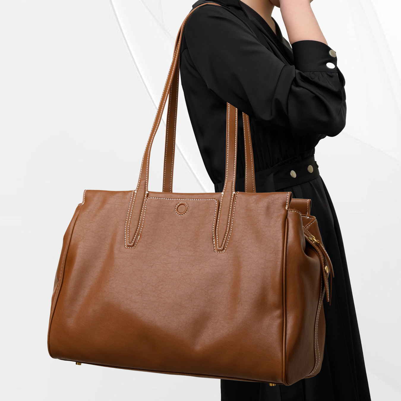 CCAMO托特包女款2025新款爆款牛皮真皮女包大容量包包通勤单肩包