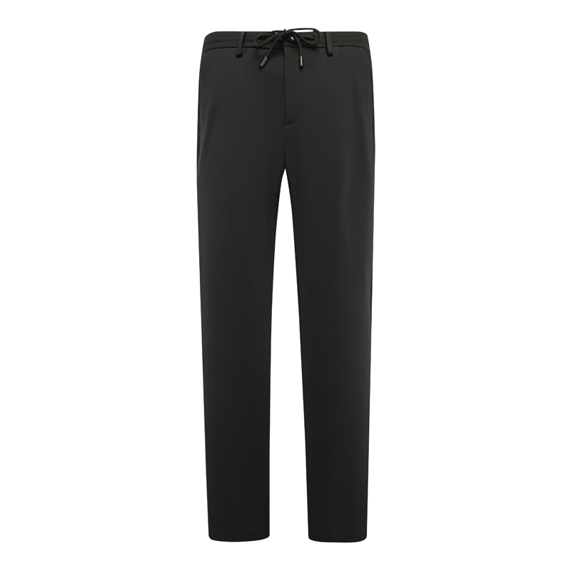 AB1575辛春秋厚度男式带抽绳休闲裤 中腰修身 黑色有弹力