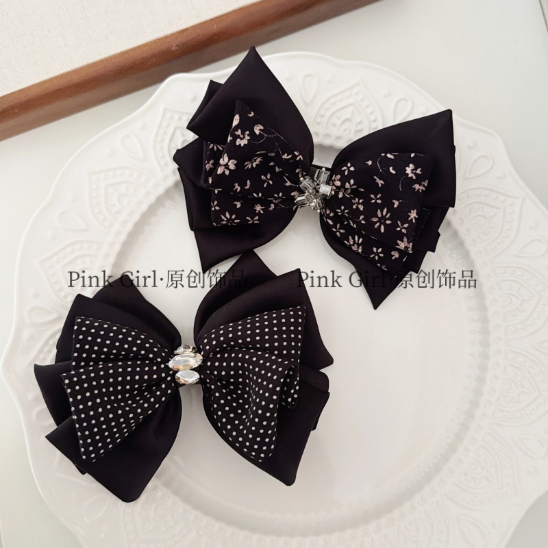 Pink Girl  T313原创新款弹簧夹秋冬复古优雅气质发饰扎发后脑勺