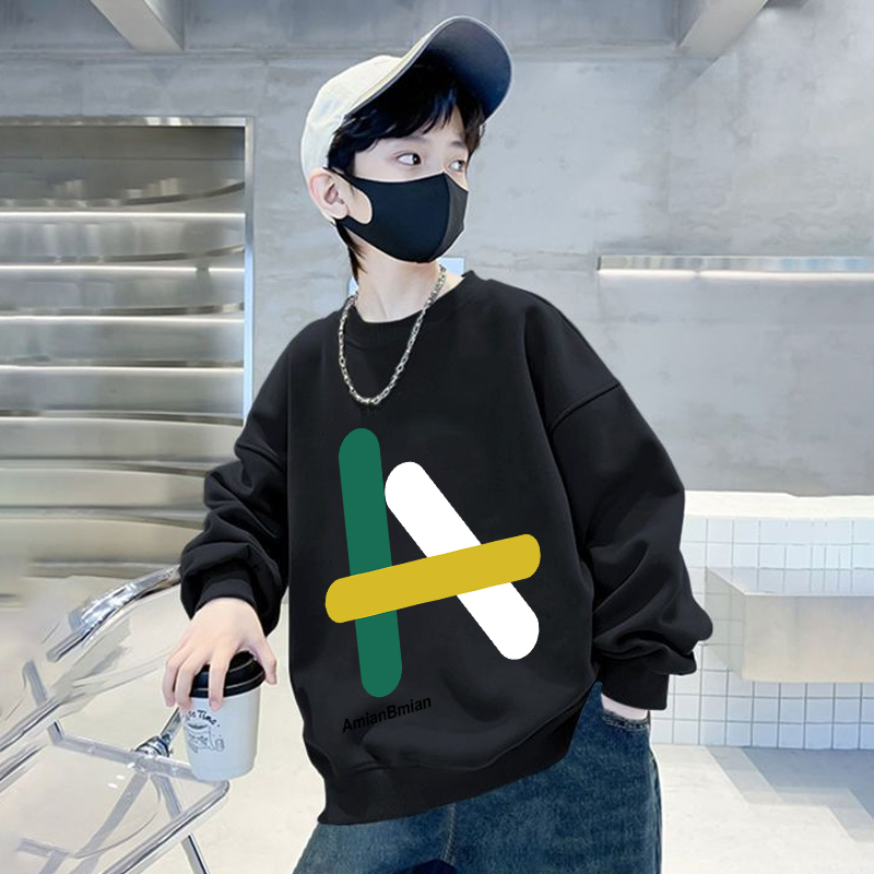 男童早秋卫衣酷帅韩版炸街中大童新款痞帅休闲2025年少儿秋季圆领