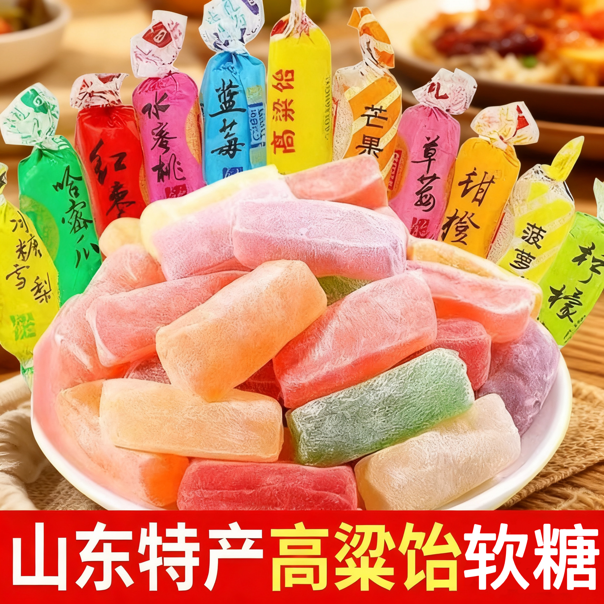 【到手500克】拉丝高粱饴软糖年货糖果麦芽糖散装粮食糖山东特产