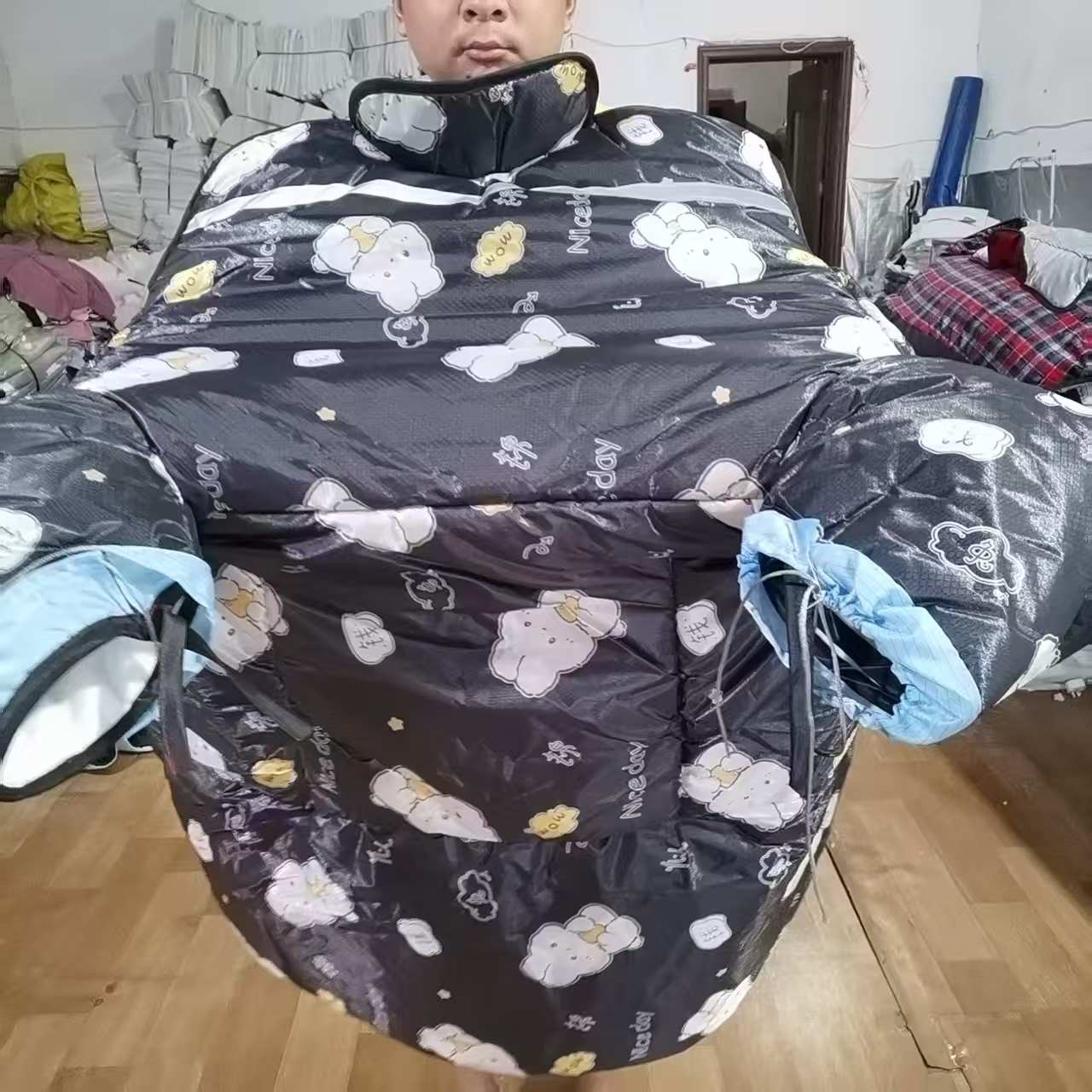 电动车挡风被冬季加绒加宽护脖防水防风保暖款