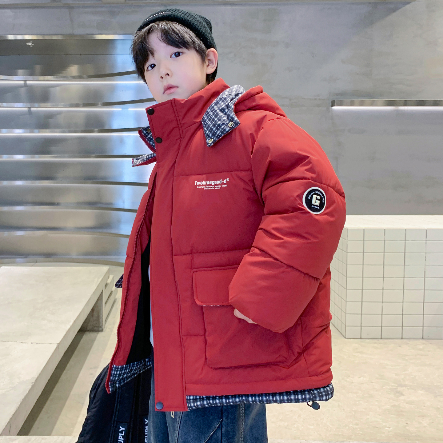 男童冬装羽绒棉服2025新款大童加绒加厚棉袄儿童冬季加厚棉衣外套