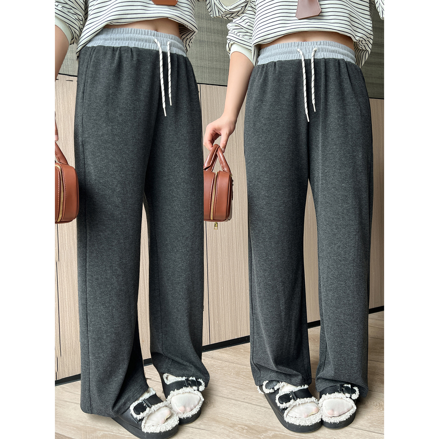 《鱼白专属》运补-6- 显瘦直筒仿羊绒阔腿休闲裤2274