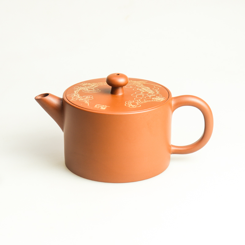 【喜上眉梢】大宽口漫山壶200ml 广西钦州坭兴陶茶具家用手工泡茶壶
