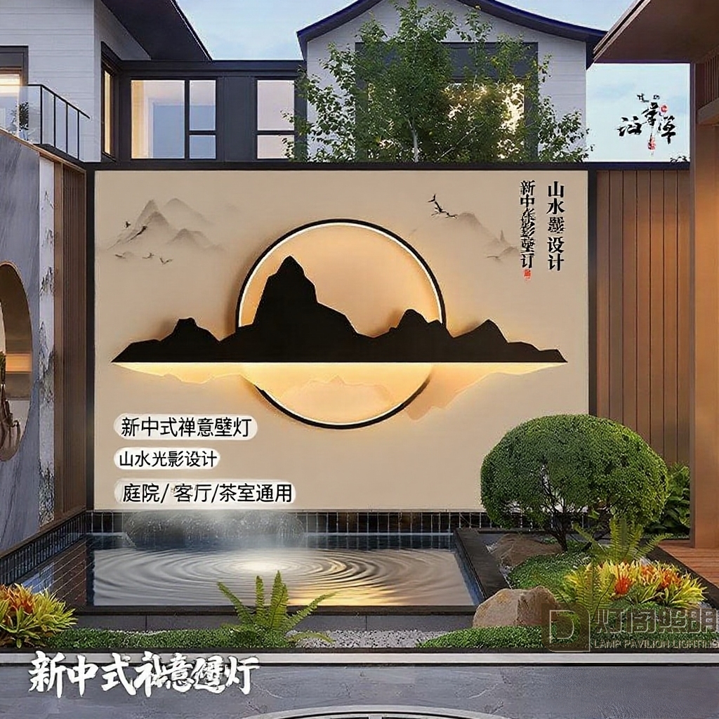 太阳能户外防水壁灯庭院花园家用墙灯别墅围墙山水造景灯影壁墙灯