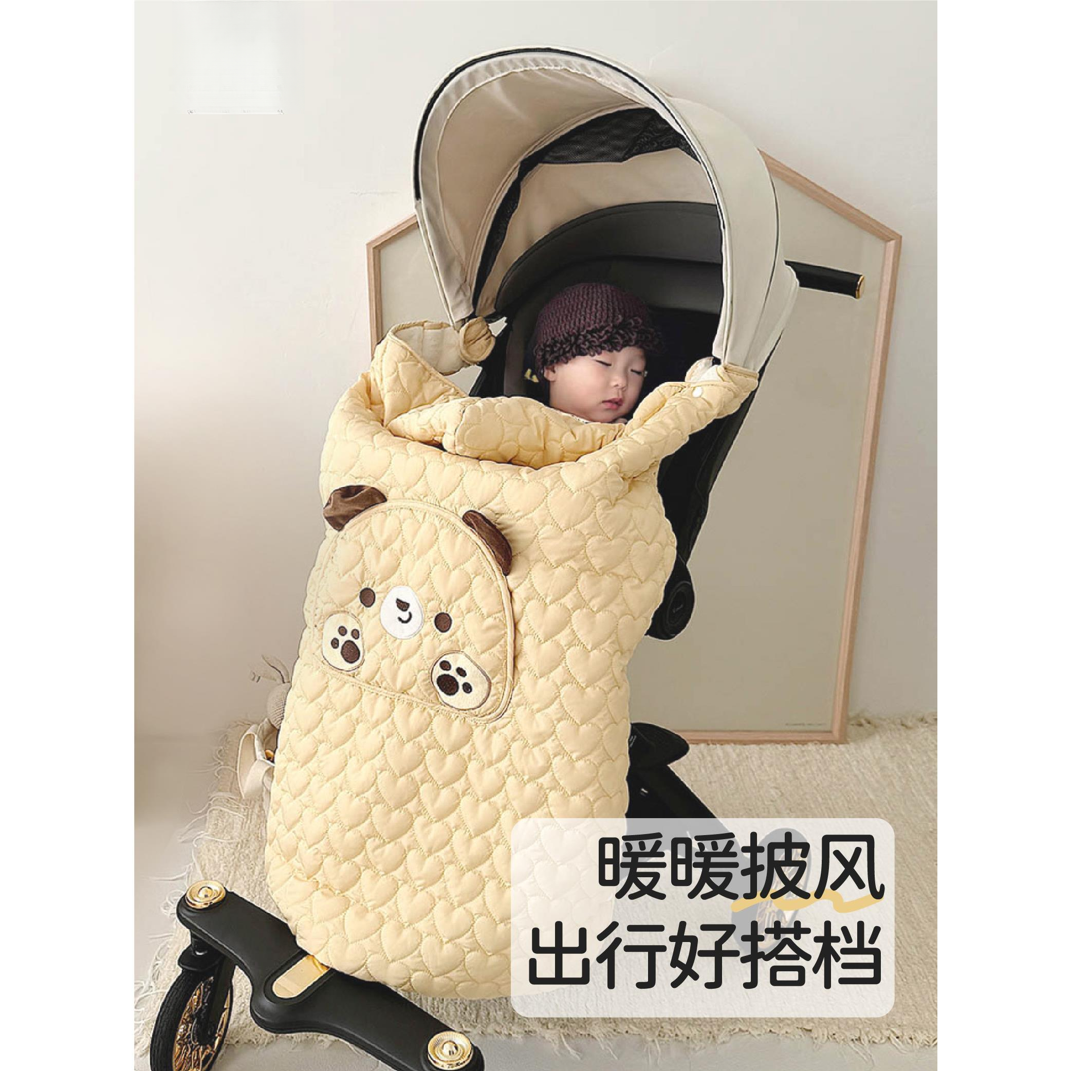 婴儿车挡风被推车防风罩宝宝腰凳盖毯外出保暖披风多功能斗篷毛毯