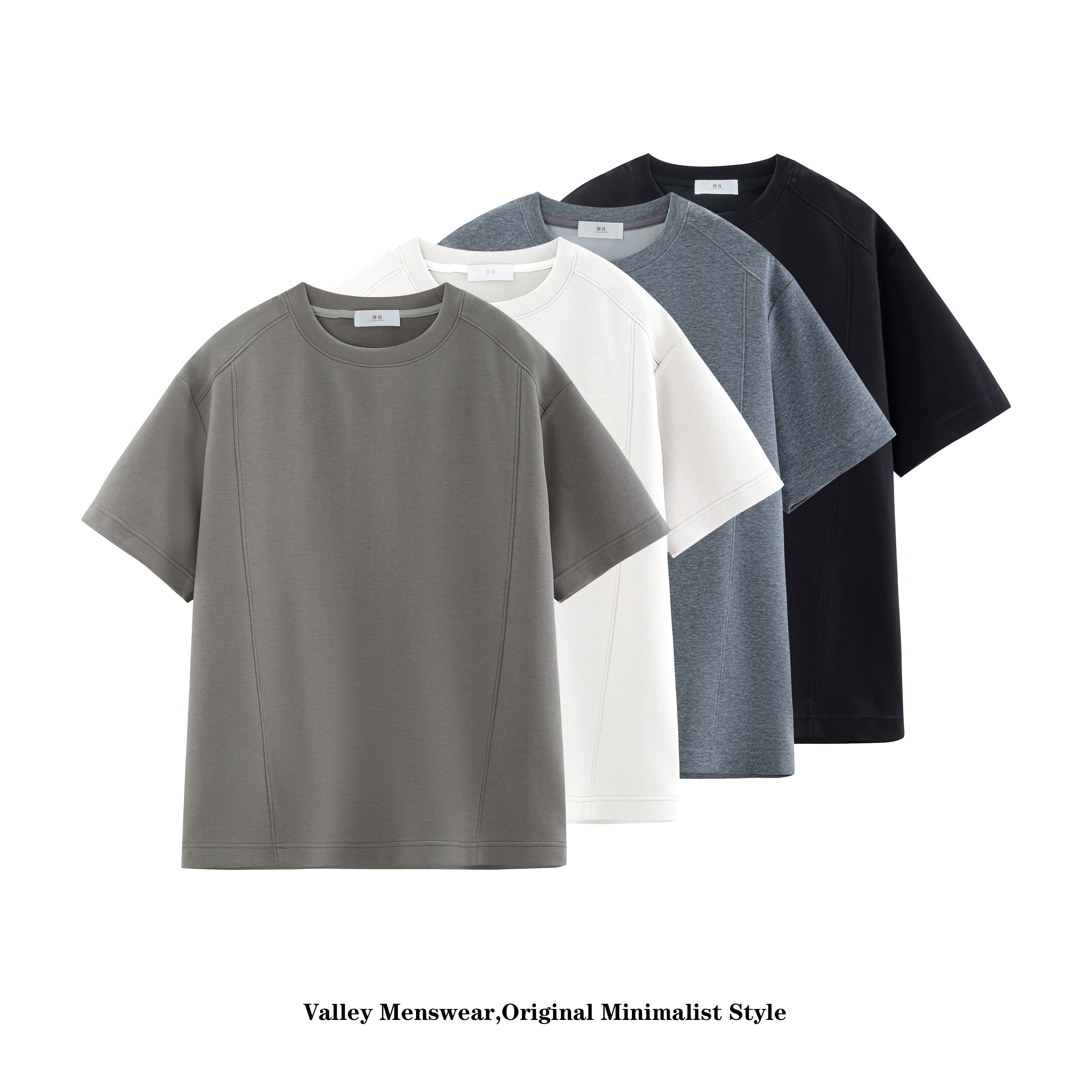 【山谷T608】夏季微落肩立体裁剪短袖 T恤宽松曼巴棉复古日系上衣潮