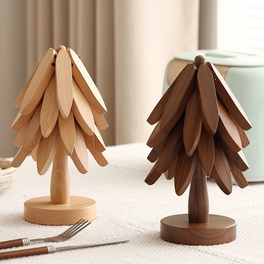 一棵树隔热垫实木耐高温家用客厅厨房餐桌垫创意木质菜垫防烫锅垫