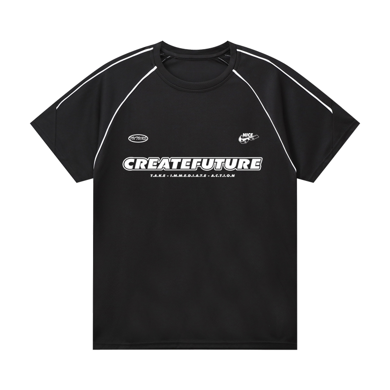 美式机车条纹短袖篮球跑步健身运动休闲T恤透气速干户外训练上衣