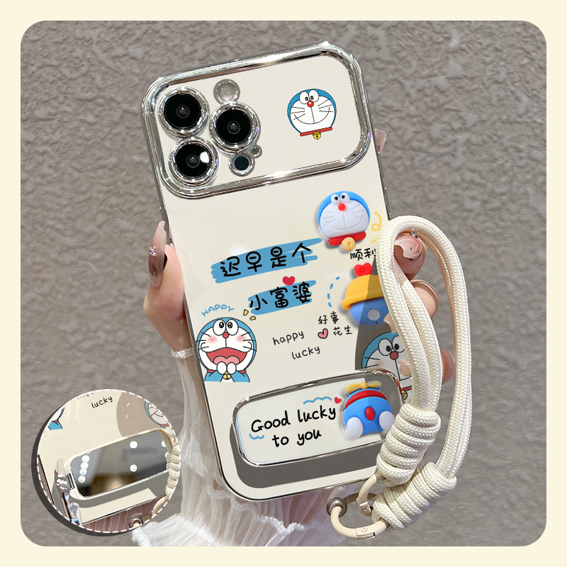 【苹果/华为/vivo/oppo/小米】适用富婆蓝胖子大视窗手机壳硅胶防摔