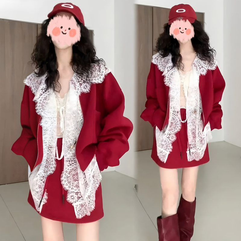 2025秋冬韩系纯欲风减龄卫衣女宽松时尚休闲百搭短外套女洋气显瘦