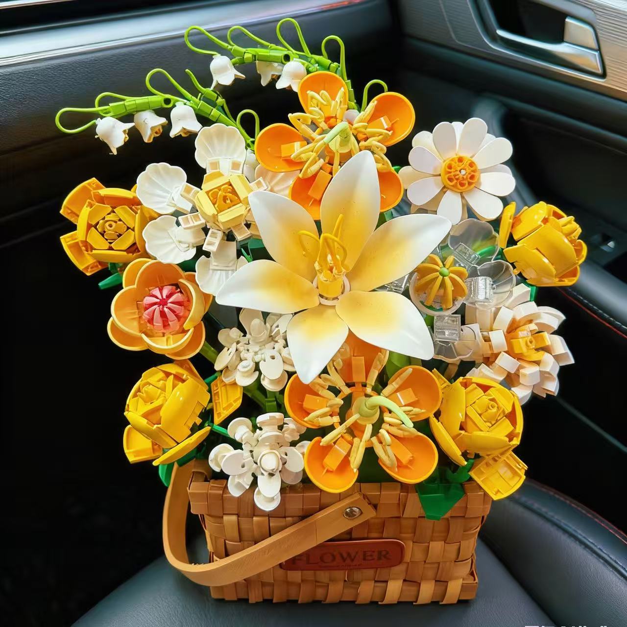 积木花束拼装一整套diy材料包圣诞母亲节七夕节情人节520生日礼物