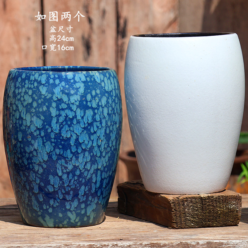 纯白家用陶瓷花盆轻奢创意文心兰文竹盆景室内绿植多肉大花盆33