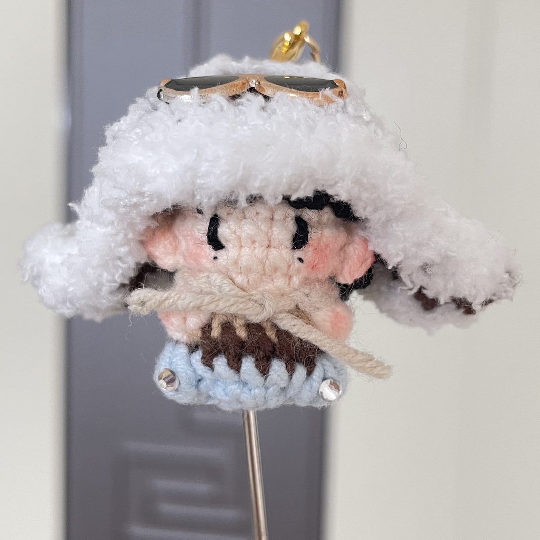 钩织成品梓渝飞行帽娃娃造型迷你软糖挂件针织钩织玩偶玩偶挂件