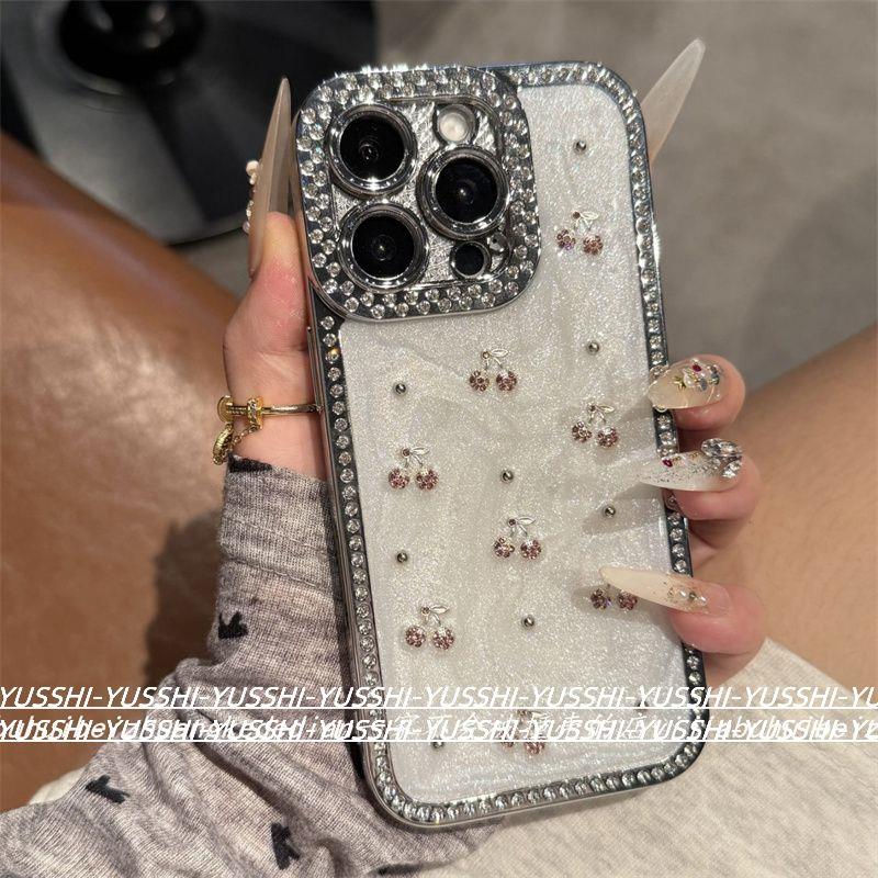 韩系小樱桃滴胶适用苹果16promax手机壳时尚iPhone15个性14轻奢13