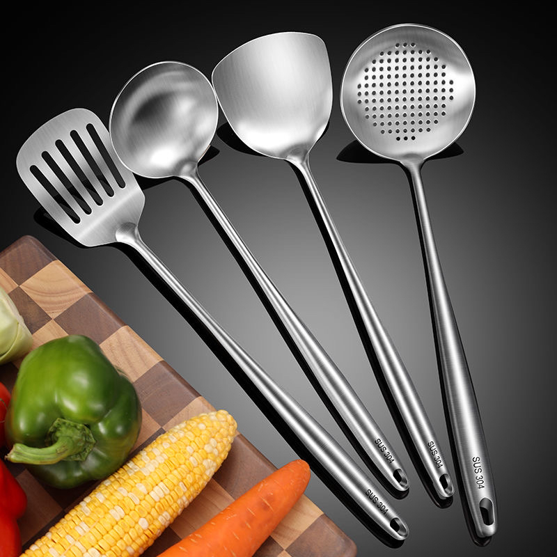 炒菜铲子304不锈钢防烫加长款锅铲汤勺家用烹饪铲勺漏勺厨房用具
