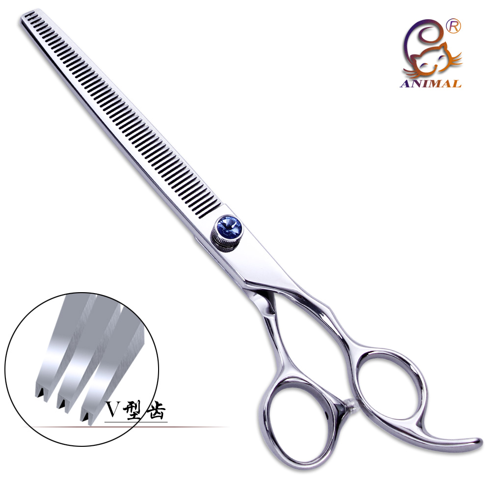爱理猫宠物剪7.5寸鱼骨去量75% V齿牙剪去量25%440不锈钢专业包邮