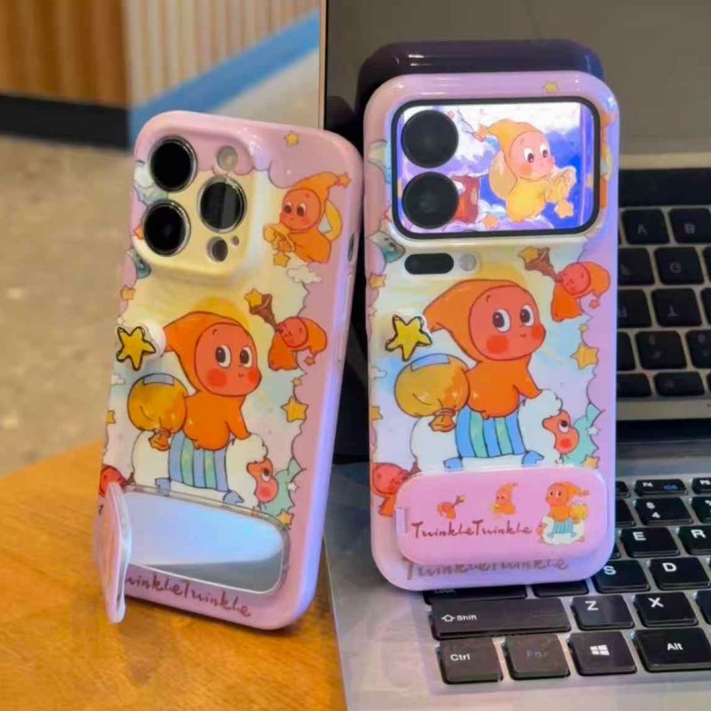 GGBond紫色星星人支架适用苹果16菲林手机壳小米17vivoppo华为P70