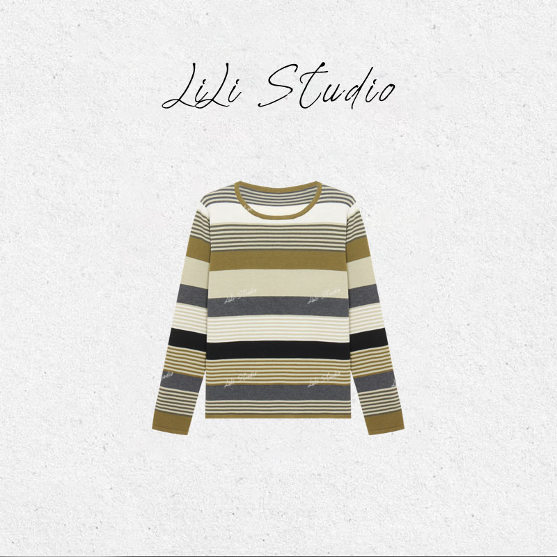 PCNY丨不理理「回溯色律」宽松圆领条纹针织毛衣