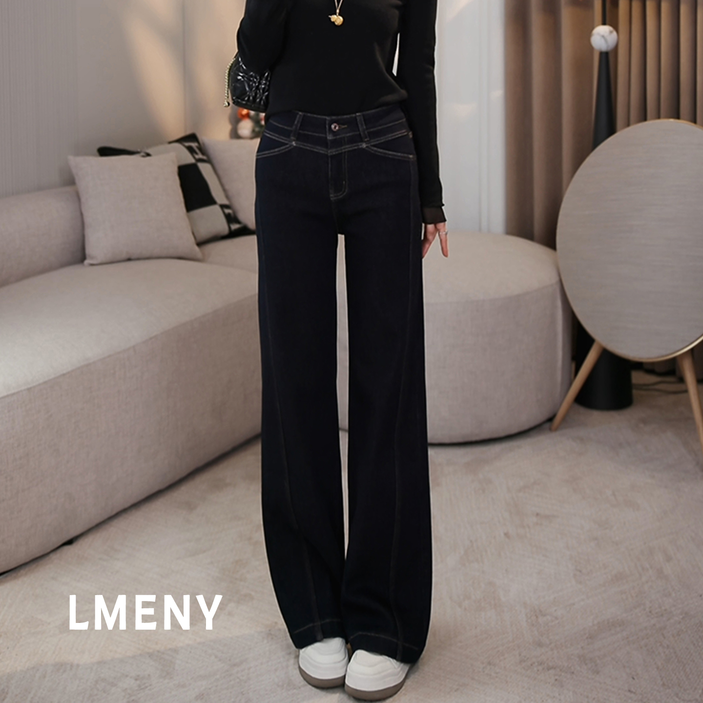 LMENY“破茧牛仔”加绒牛仔裤女2025冬款新款显瘦加厚休闲裤25DK033