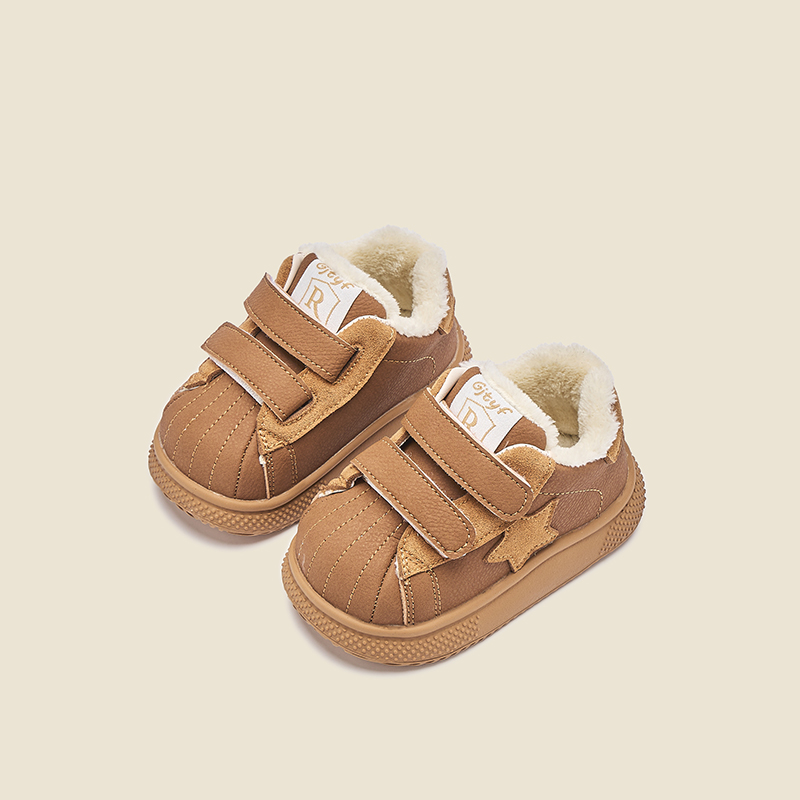 1-3岁冬季儿童鞋子百搭男童加绒保暖婴幼儿宝宝棉鞋防滑软底简约9