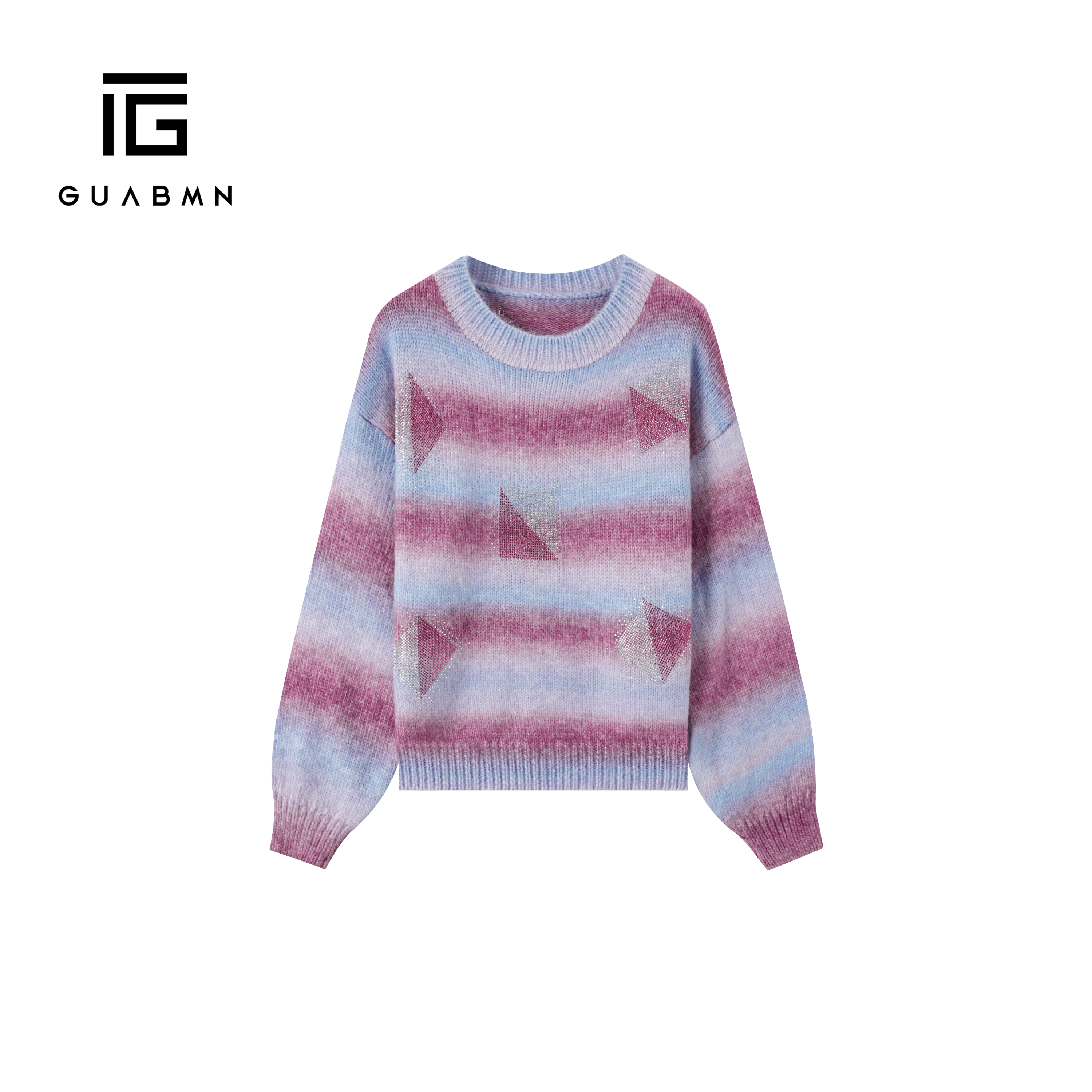 GUABMN2025秋季新款渐变色宽松慵懒风软糯套头毛衣5851