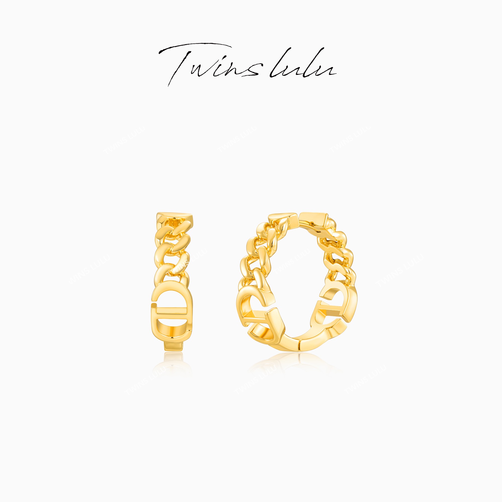 TWINS LULU 出游新年款 职场独特复古高智感字母编织耳环TSL2761