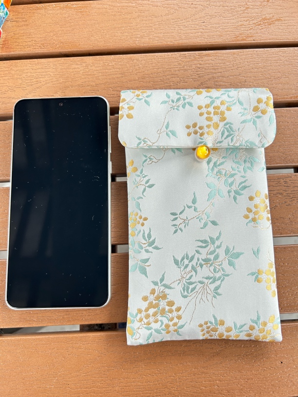 防摔防尘双层手机包扣式手机袋小清新女士风国风复古锦缎文艺包包