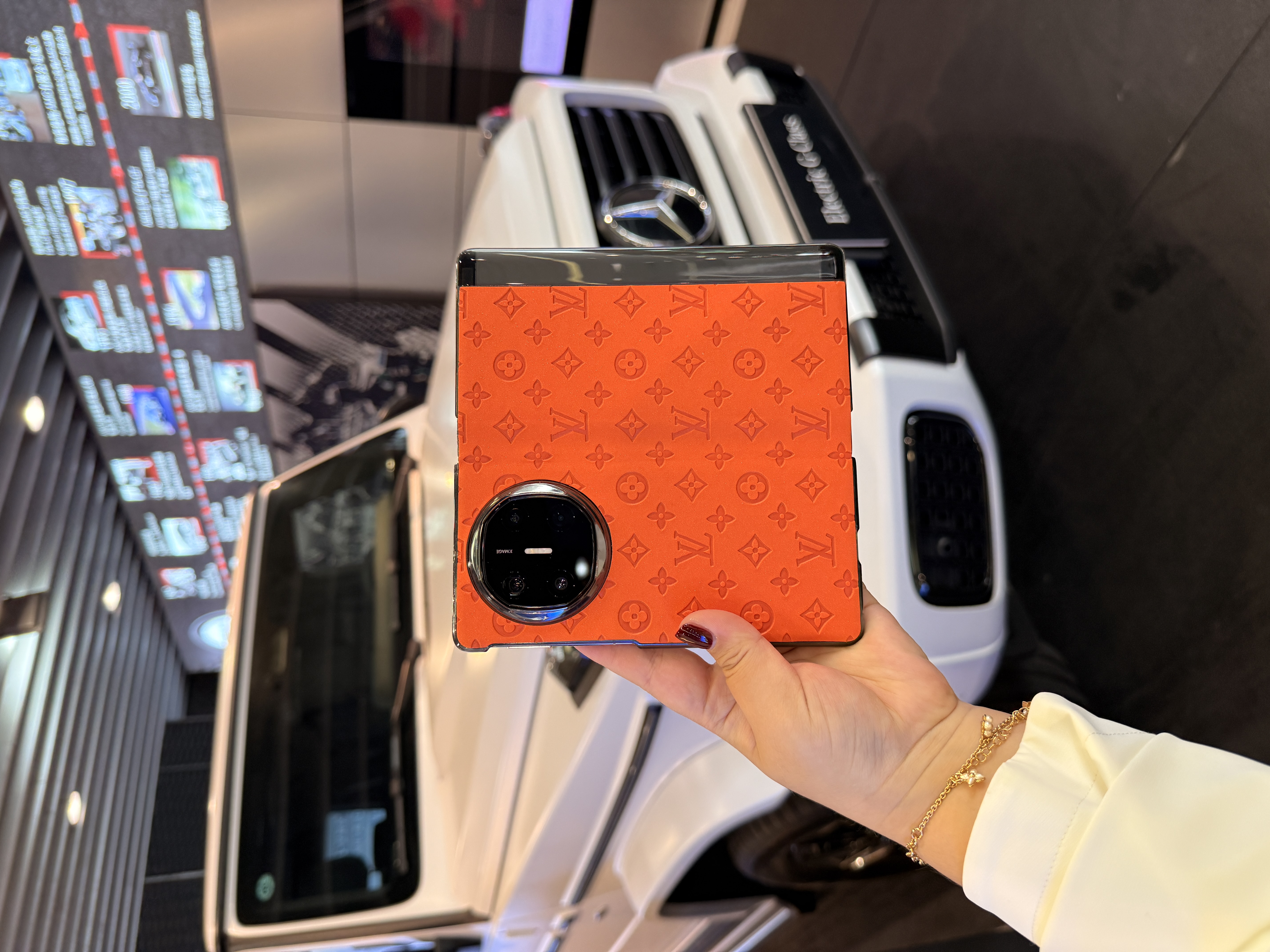 适用于华为Matex6/Matex5时尚字母印花中轴/全包折叠手机壳