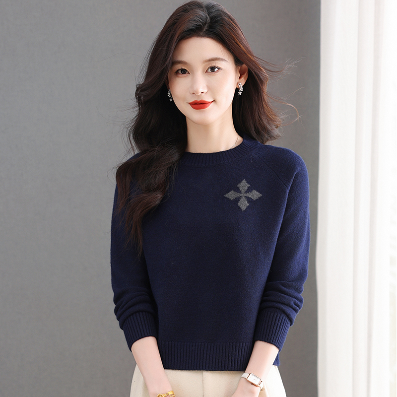 动感哥弟正品羊毛针织衫女25秋冬新款时尚百搭洋气宽松高端毛衣女