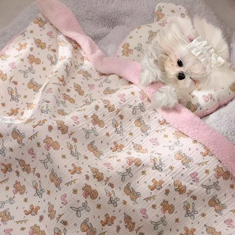 猫咪冬季睡觉专用小毯子保暖舒适小被子防着凉加绒加厚柔暖小毛毯