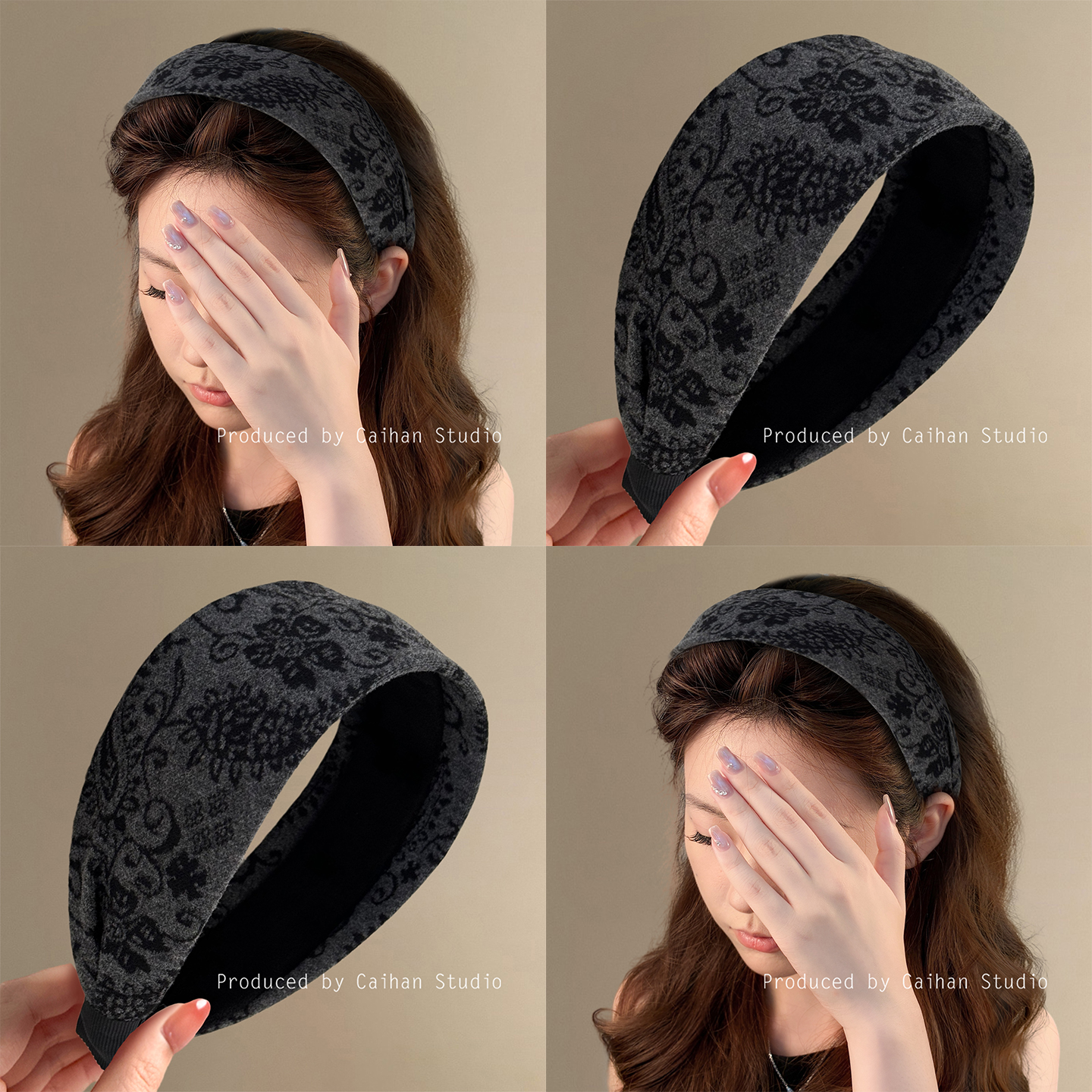 川岛诗集~法式碎花宽边发箍女士新款时尚高级感高颅顶发饰秋冬