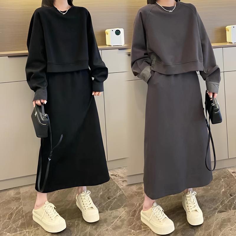 设计感时尚两件套女士2025春秋季新款宽松休闲简约气质慵懒风套装