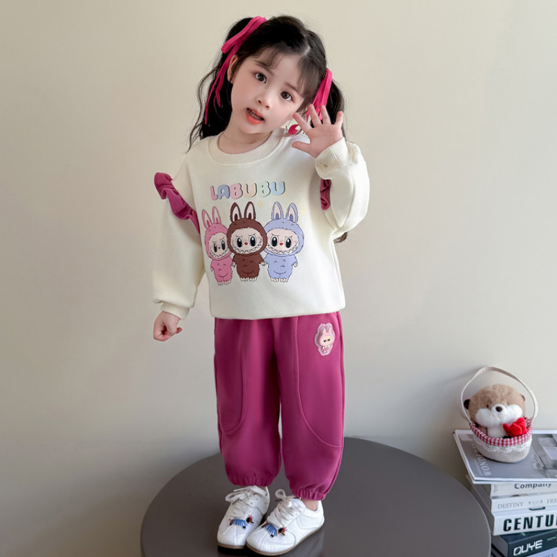 新疆西藏包邮女童春装套装2025新款中大童洋气儿童卫衣春秋女童运