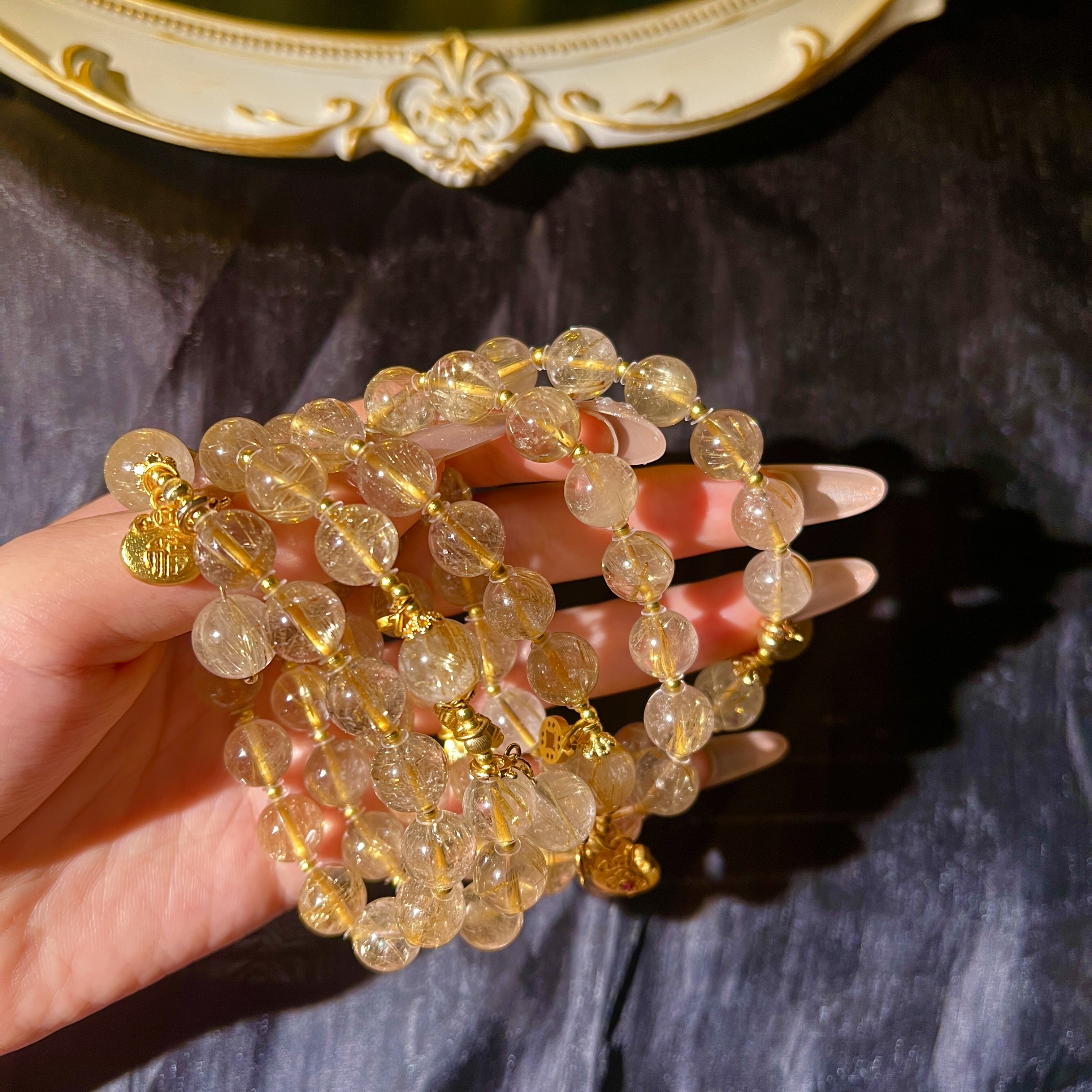 【金富贵】石验室 |金发晶设计手串多样性发其一