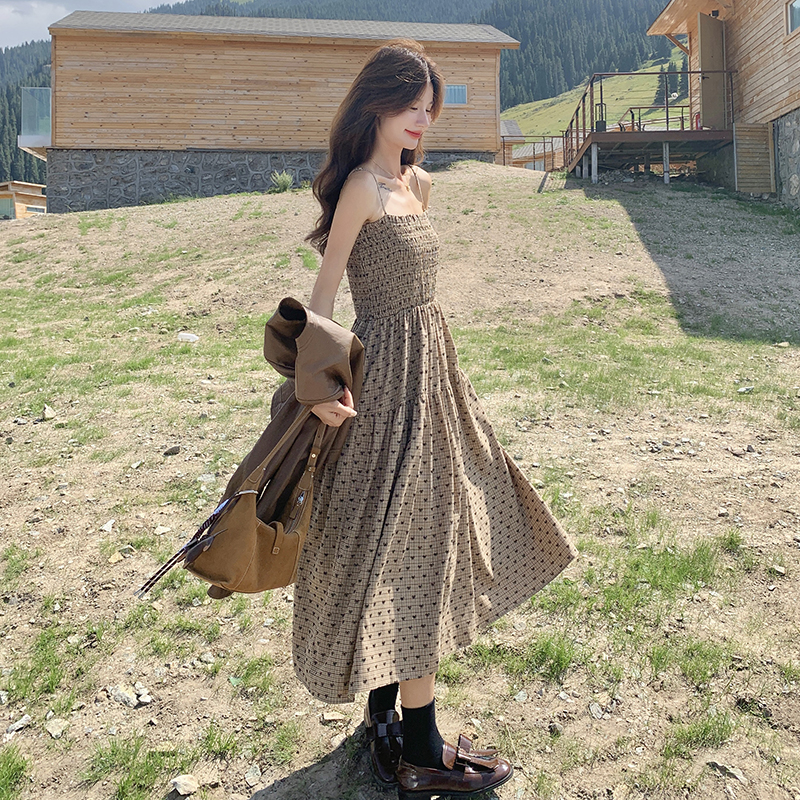 美拉德皮衣外套吊带裙套装连衣裙女春秋2025新款洋气减龄两件套